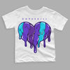 Jordan 6 "Aqua" DopeSkill Toddler Kids T-shirt Slime Drip Heart Graphic Streetwear - White 