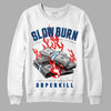 Jordan 3 "Midnight Navy" DopeSkill Sweatshirt Slow Burn Graphic Streetwear - White 