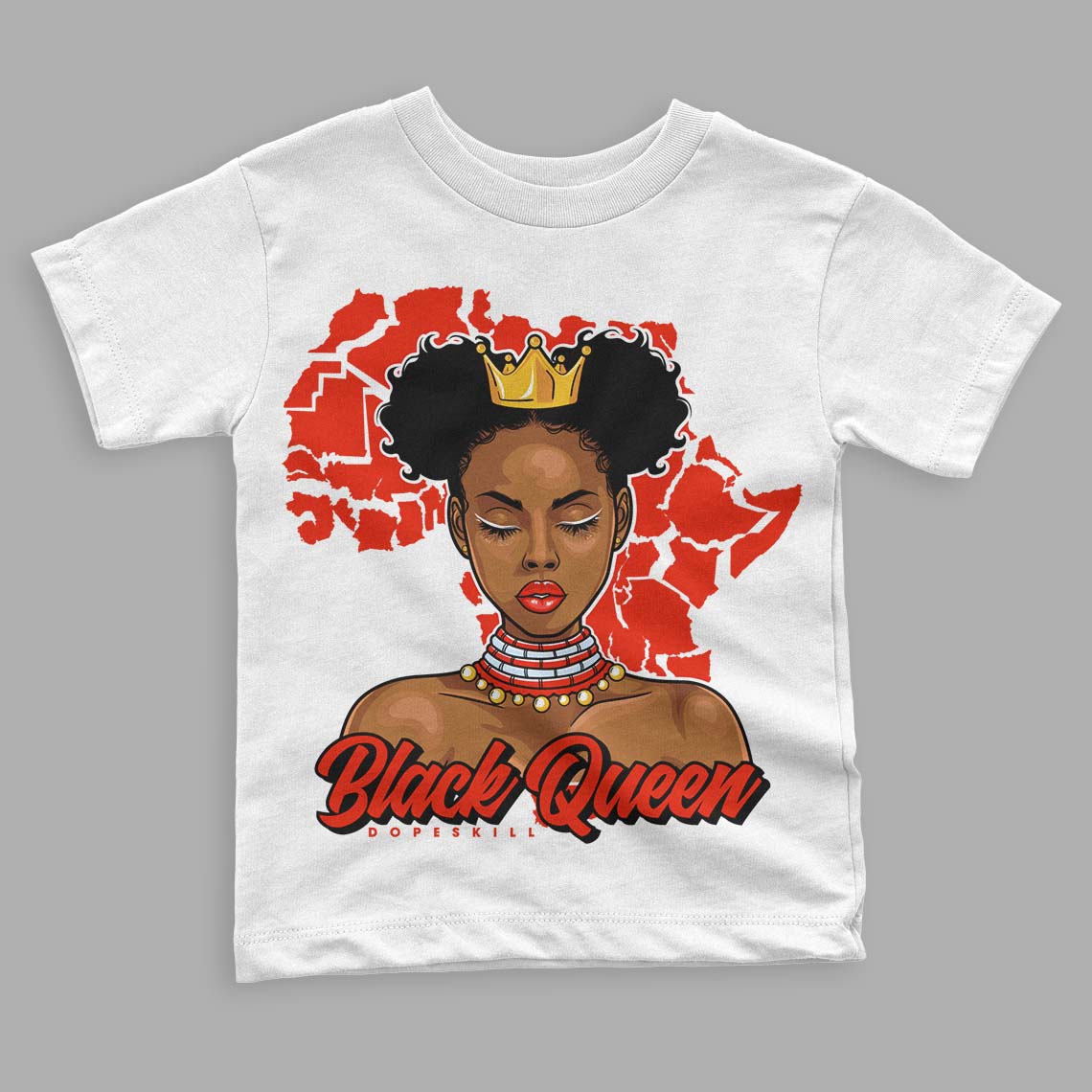 Jordan 6 Retro Toro Bravo DopeSkill Toddler Kids T-shirt Black Queen Graphic Streetwear - White