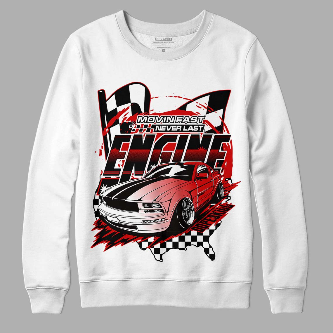 Jordan 1 Retro Low "Black Toe" DopeSkill Sweatshirt ENGINE Tshirt Graphic Streetwear - White