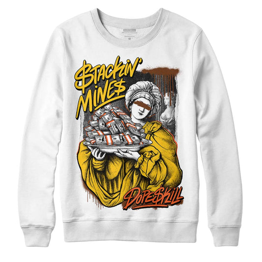 Yellow Sneakers DopeSkill Sweatshirt Stackin Mines Graphic Streetwear - White