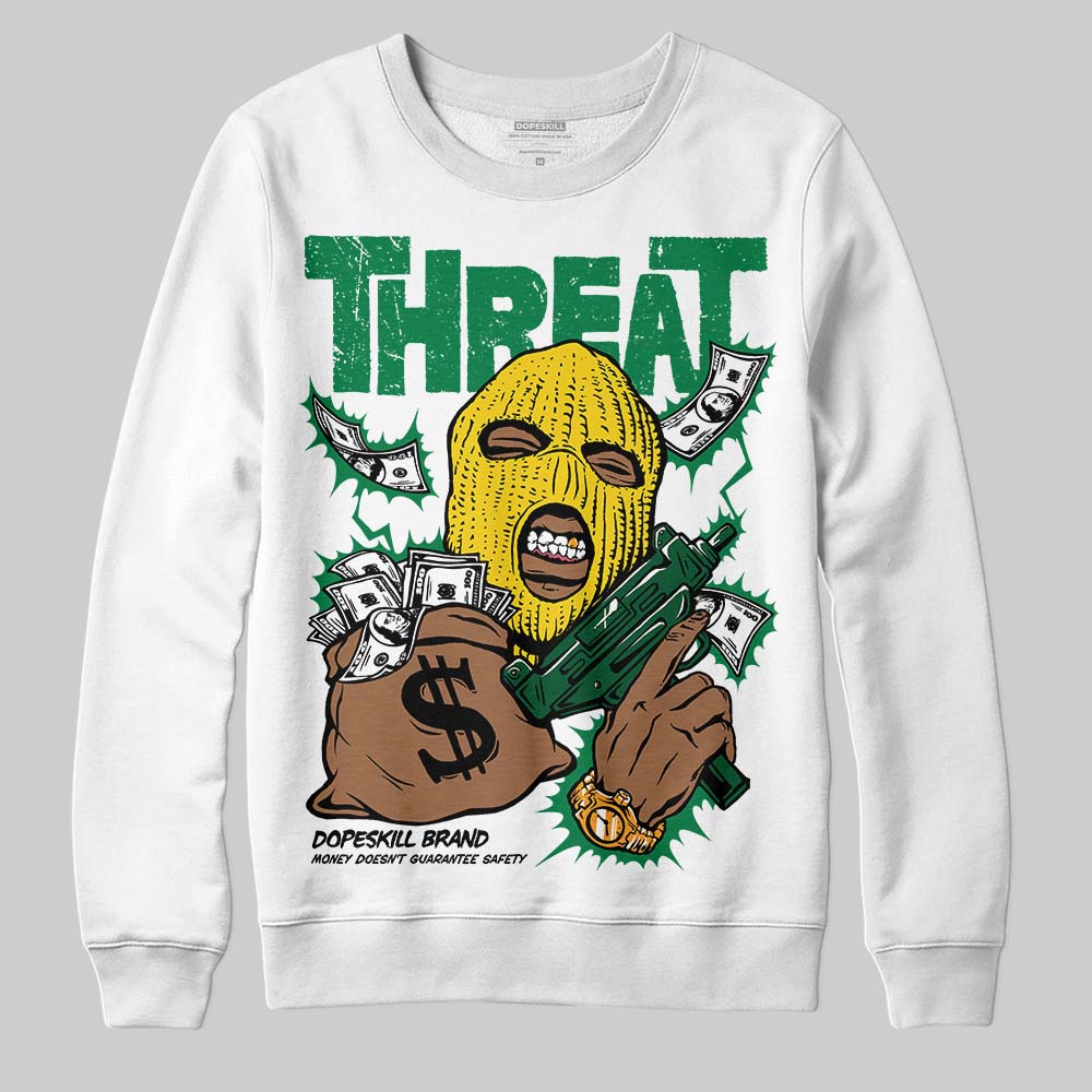 Green Sneakers DopeSkill Sweatshirt Under Threat Graphic Streetwear - White
