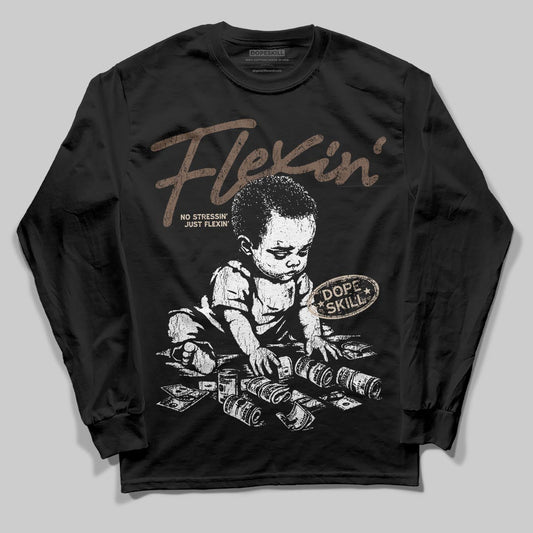 A Ma Maniére x Air Jordan 4 “Dark Mocha” DopeSkill Long Sleeve T-Shirt Flexin' Graphic Streetwear - black