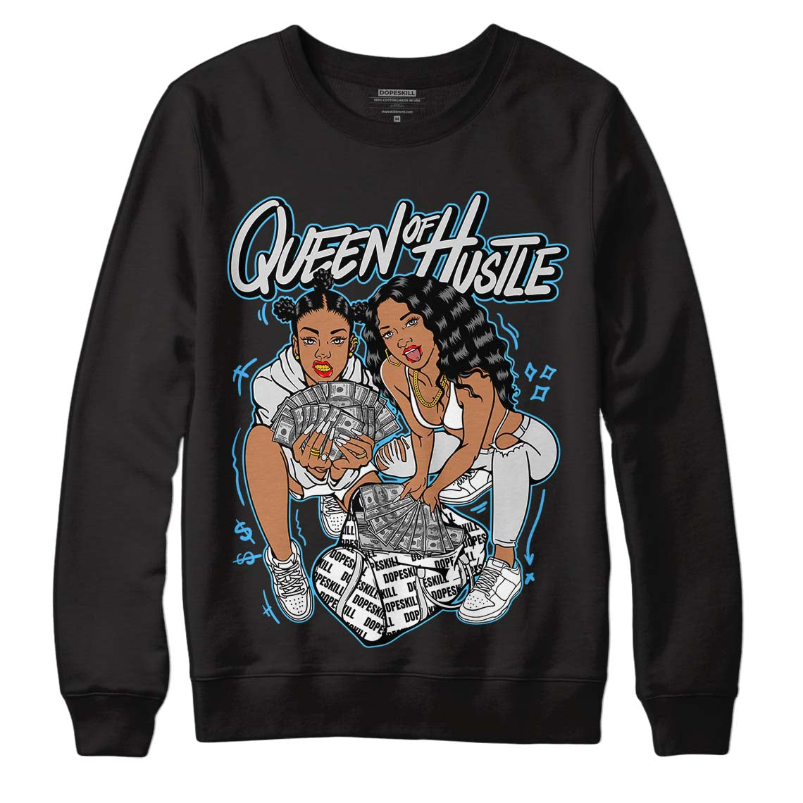 Dunk Low ‘Pure Platinum’ DopeSkill Sweatshirt Queen Of Hustle Graphic Streetwear - Black