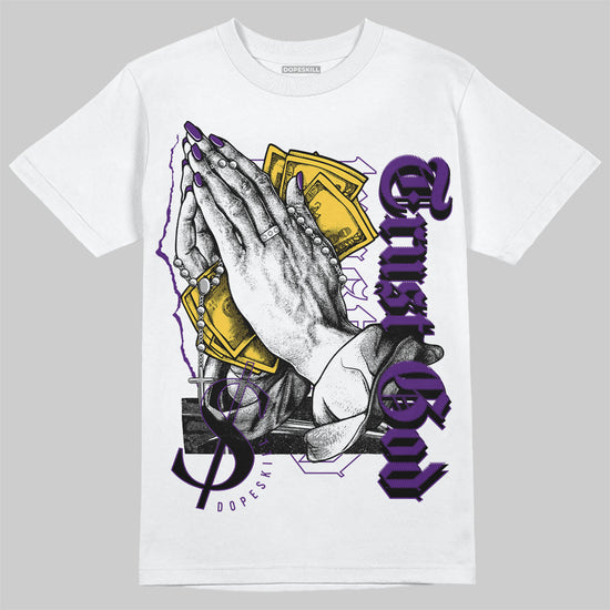 Jordan 12 “Field Purple” DopeSkill T-Shirt Trust God Graphic Streetwear - White