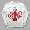 Red Sneakers DopeSkill Long Sleeve T-Shirt King Chess Graphic Streetwear - White