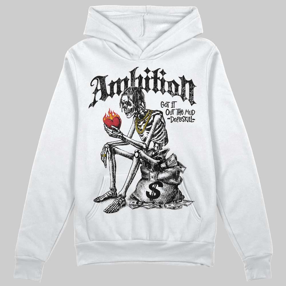 Jordan 4 “Black Cat” (2025) DopeSkill Hoodie Sweatshirt Ambition Graphic Streetwear - White