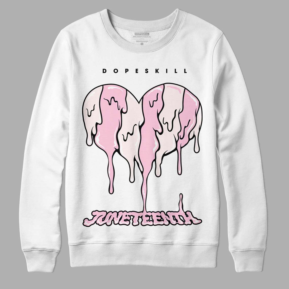 Dunk Low LX Pink Foam DopeSkill Sweatshirt Juneteenth Heart Graphic Streetwear - White