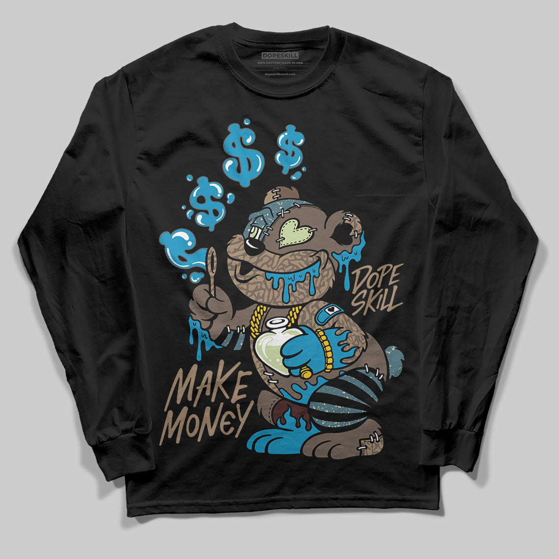Jordan 3 GS “We Outside” DopeSkill Long Sleeve T-Shirt Make Money Graphic Streetwear - Black