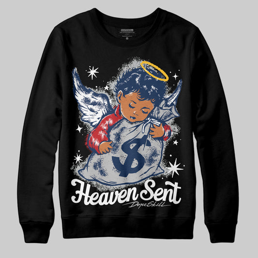 Jordan 4 SB “Summit White/Navy” DopeSkill Sweatshirt Heaven Sent Graphic Streetwear - Black