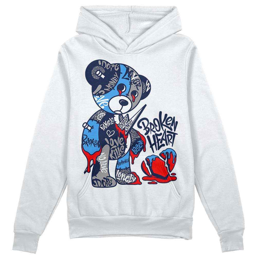 Jordan Spiz’ike Low “White/Obsidian” DopeSkill Hoodie Sweatshirt Broken Heart Graphic Streetwear - White