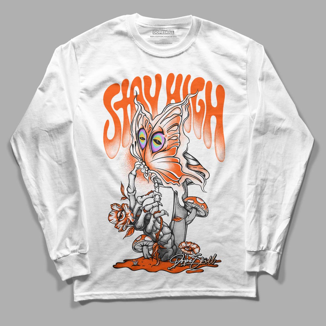 MSCHF Super Normal 2 Orange Milk DopeSkill Long Sleeve T-Shirt Stay High Graphic Streetwear - White