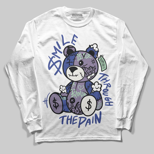 Jordan 1 Retro Low OG Zion Williamson Voodoo Alternate DopeSkill Long Sleeve T-Shirt Smile Through The Pain Graphic Streetwear - White