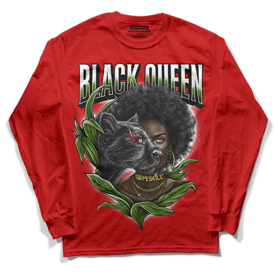 Red Sneakers DopeSkill Red Long Sleeve T-Shirt New Black Queen Graphic Streetwear