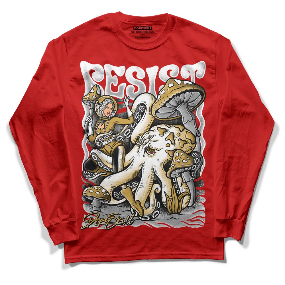 Red Sneakers DopeSkill Red Long Sleeve T-Shirt Resist Graphic Streetwear