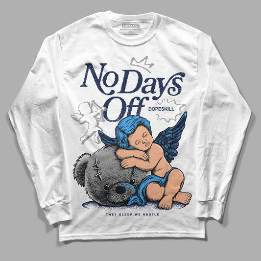 Jordan 3 "Midnight Navy" DopeSkill Long Sleeve T-Shirt New No Days Off Graphic Streetwear - White