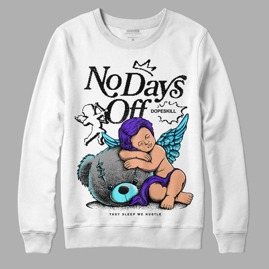 Jordan 6 "Aqua" DopeSkill Sweatshirt New No Days Off Graphic Streetwear - White