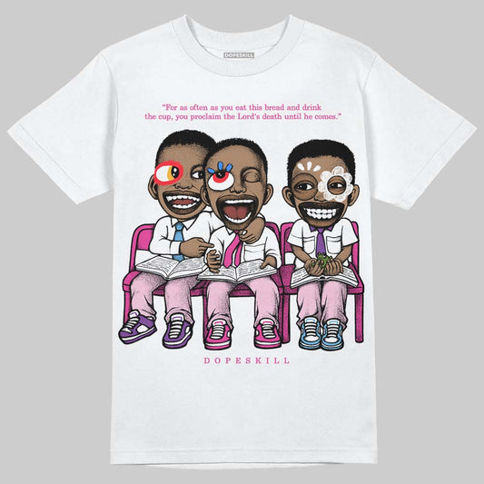 Pink Sneakers DopeSkill T-Shirt First Sunday Graphic Streetwear - White