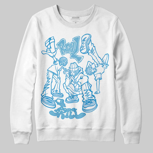 Jordan 4 Denim “Worn Blue” DopeSkill Sweatshirt Real Y2K Players Graphic Streetwear - White