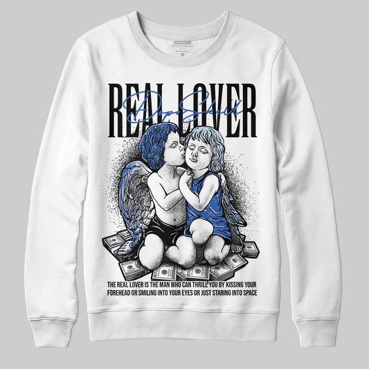 Awake NY x Jordan 5 Retro 'Black Racer Blue' DopeSkill Sweatshirt Real Lover Graphic Streetwear - White