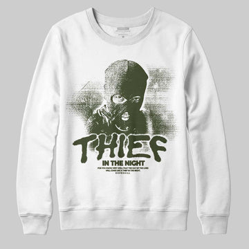 Olive Sneakers DopeSkill Sweatshirt Thief In The Night Graphic Streetwear - White