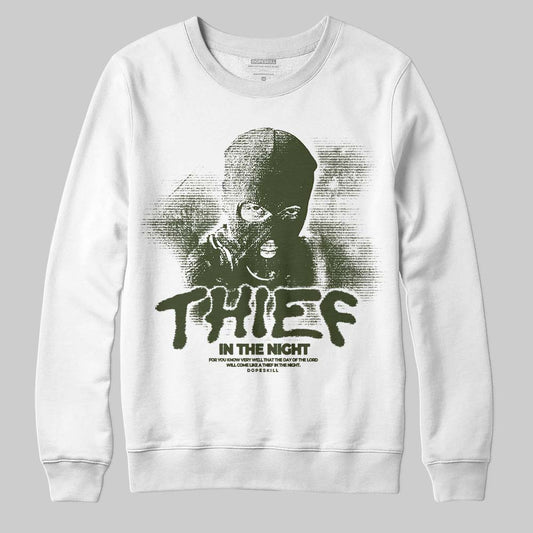 Olive Sneakers DopeSkill Sweatshirt Thief In The Night Graphic Streetwear - White