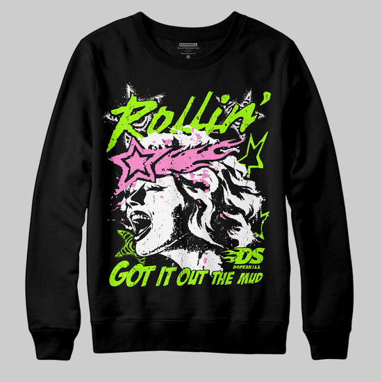 Neon Green Sneakers DopeSkill Sweatshirt Got It Out The Mud Graphic Streetwear - Black
