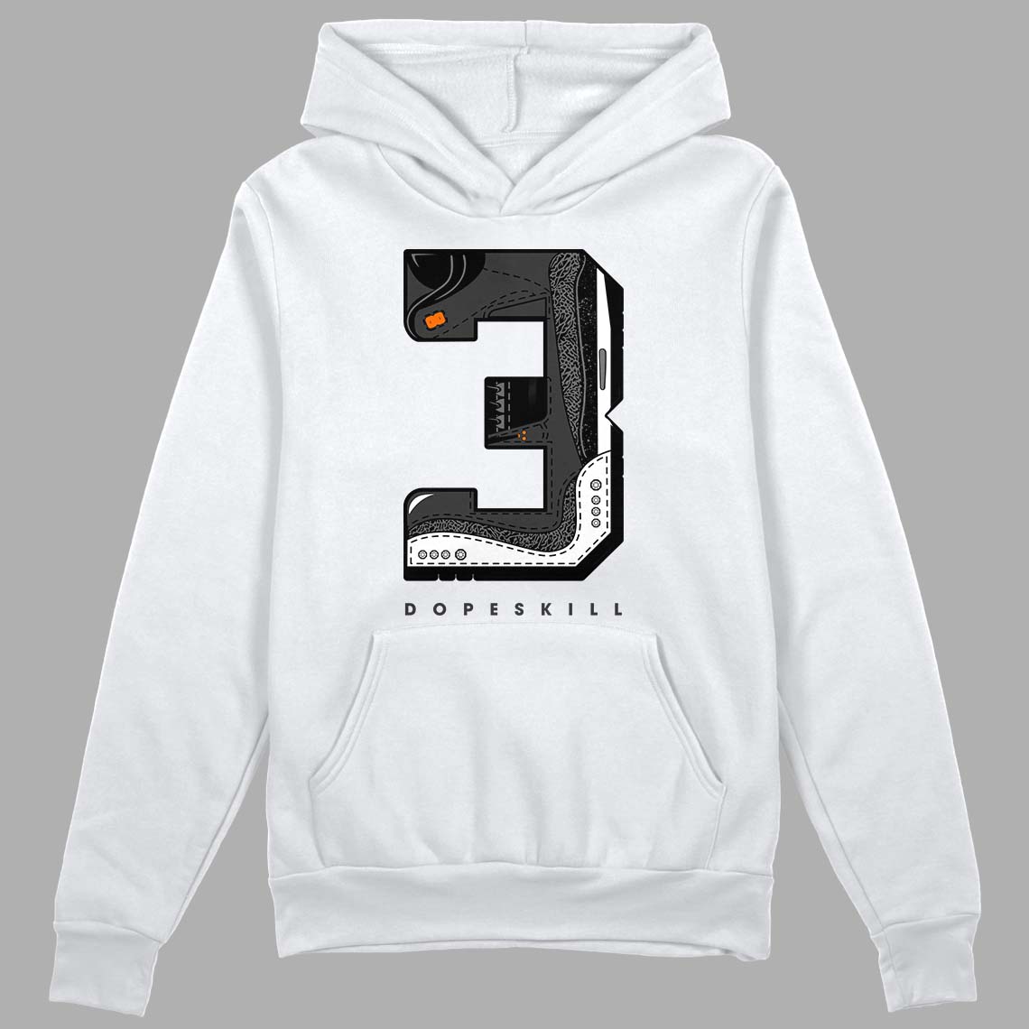 Jordan 3 Retro 'Fear Pack' DopeSkill Hoodie Sweatshirt No.3 Graphic Streetwear - White