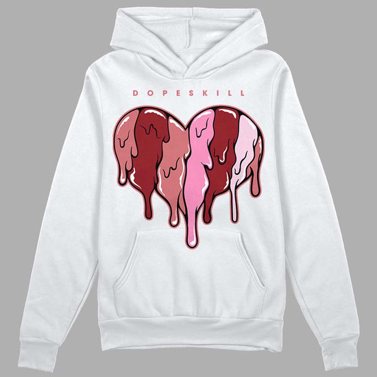 Valentine's Day Collection DopeSkill Hoodie Sweatshirt Slime Drip Heart Graphic Streetwear - White 