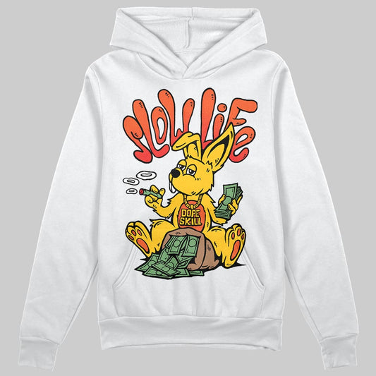 Yellow Sneakers DopeSkill Hoodie Sweatshirt Slow Life Graphic Streetwear - White
