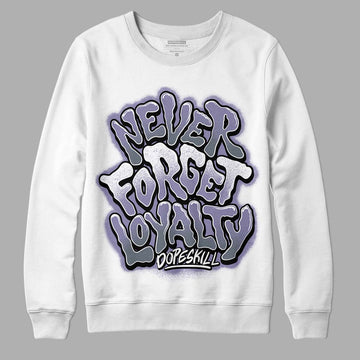 Jordan 5 Retro Low Indigo Haze DopeSkill Sweatshirt Never Forget Loyalty Graphic Streetwear - White