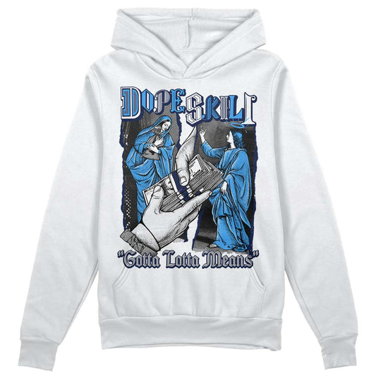 Jordan Spiz’ike Low “White/Obsidian” DopeSkill Hoodie Sweatshirt Gotta Lotta Means Graphic Streetwear - White