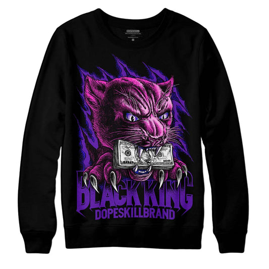 Jordan 13 Court Purple DopeSkill Sweatshirt Black King Graphic Streetwear - Black