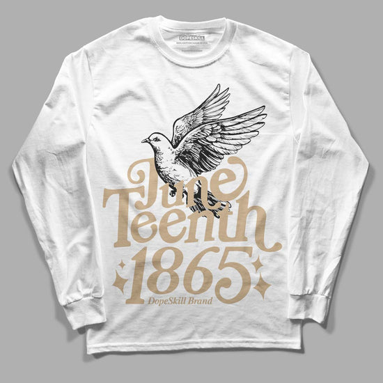 TAN Sneakers DopeSkill Long Sleeve T-Shirt Juneteenth 1865 Graphic Streetwear - White