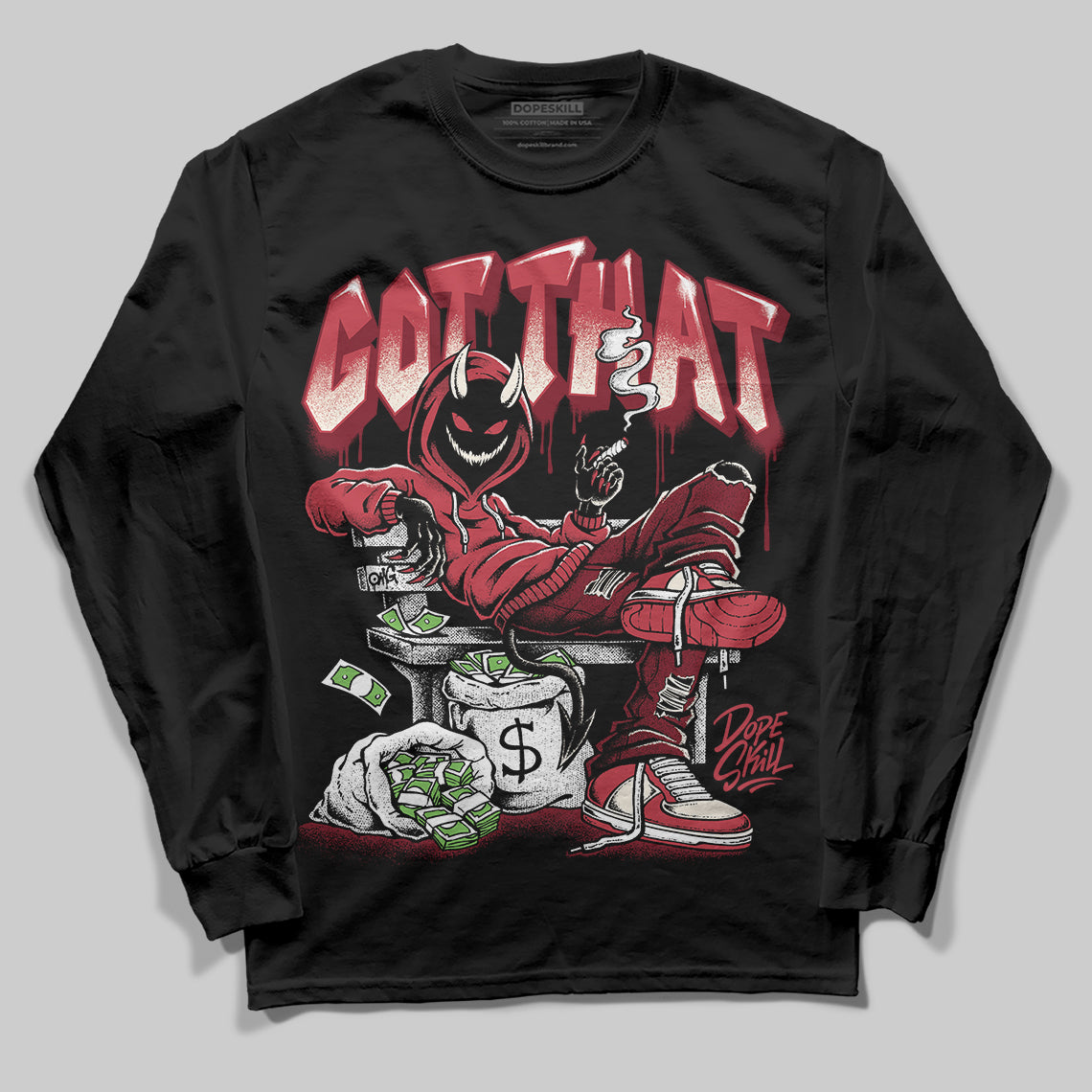 Jordan 4 “Sierra Red" DopeSkill Long Sleeve T-Shirt Got That Graphic Streetwear - Black