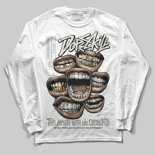 Jordan 3 Retro Pure Money DopeSkill Long Sleeve T-Shirt The Mouth With No Droughts Graphic Streetwear - White