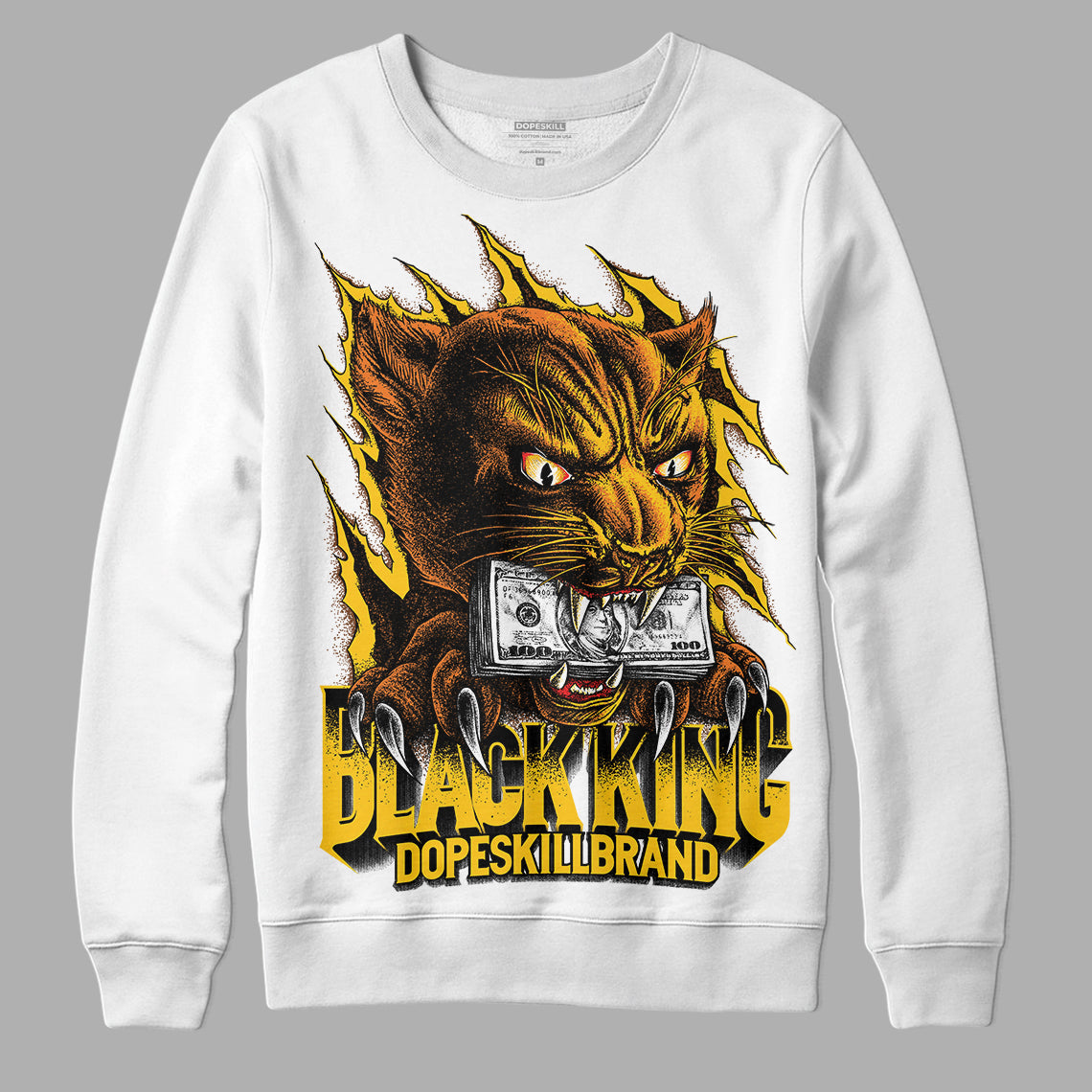 Yellow Sneakers DopeSkill Sweatshirt Black King Graphic Streetwear - White