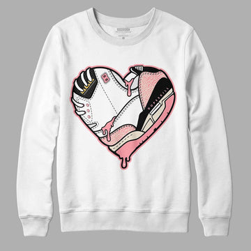 Jordan 3 GS “Red Stardust” DopeSkill Sweatshirt Heart Jordan 3 Graphic Streetwear - White 