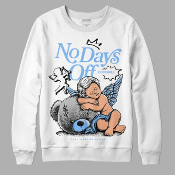 Jordan 9 Powder Blue DopeSkill Sweatshirt New No Days Off Graphic Streetwear - White