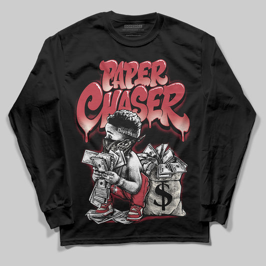 Jordan 4 “Sierra Red" DopeSkill Long Sleeve T-Shirt Paper Chaser Boy Graphic Streetwear - Black