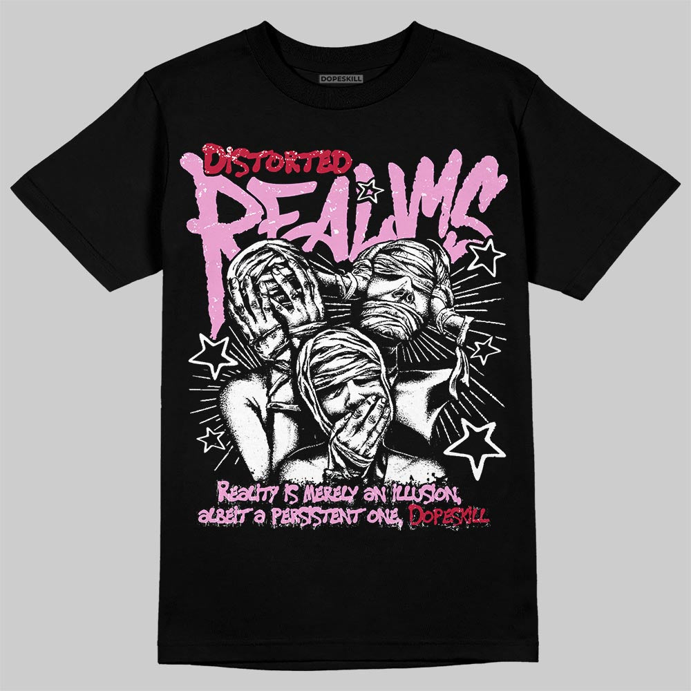 Jordan 1 Low “Pink Pack” DopeSkill T-Shirt Distorted Realms Graphic Streetwear - black