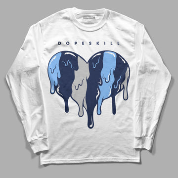 Jordan 5 Midnight Navy DopeSkill Long Sleeve T-Shirt Slime Drip Heart Graphic Streetwear