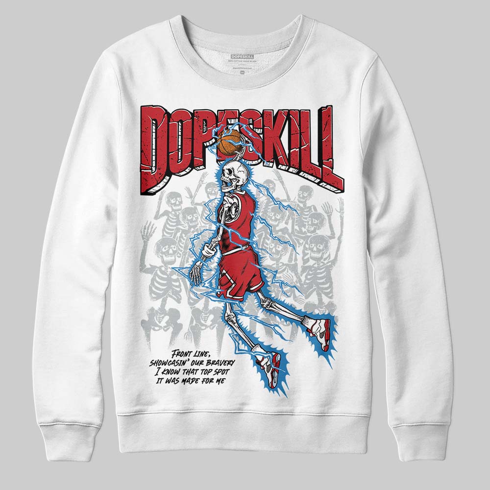 Jordan 5 Retro Fire Red Black Tongue (2025) DopeSkill Sweatshirt Thunder Dunk Graphic Streetwear - White 