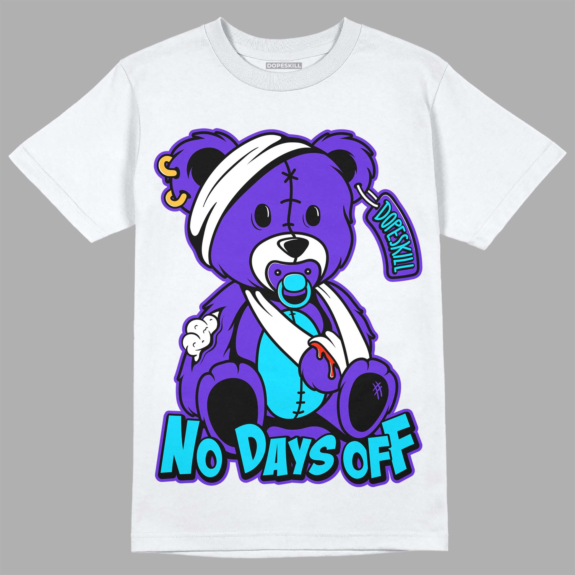 Jordan 6 "Aqua" DopeSkill T-Shirt Hurt Bear Graphic Streetwear - White 