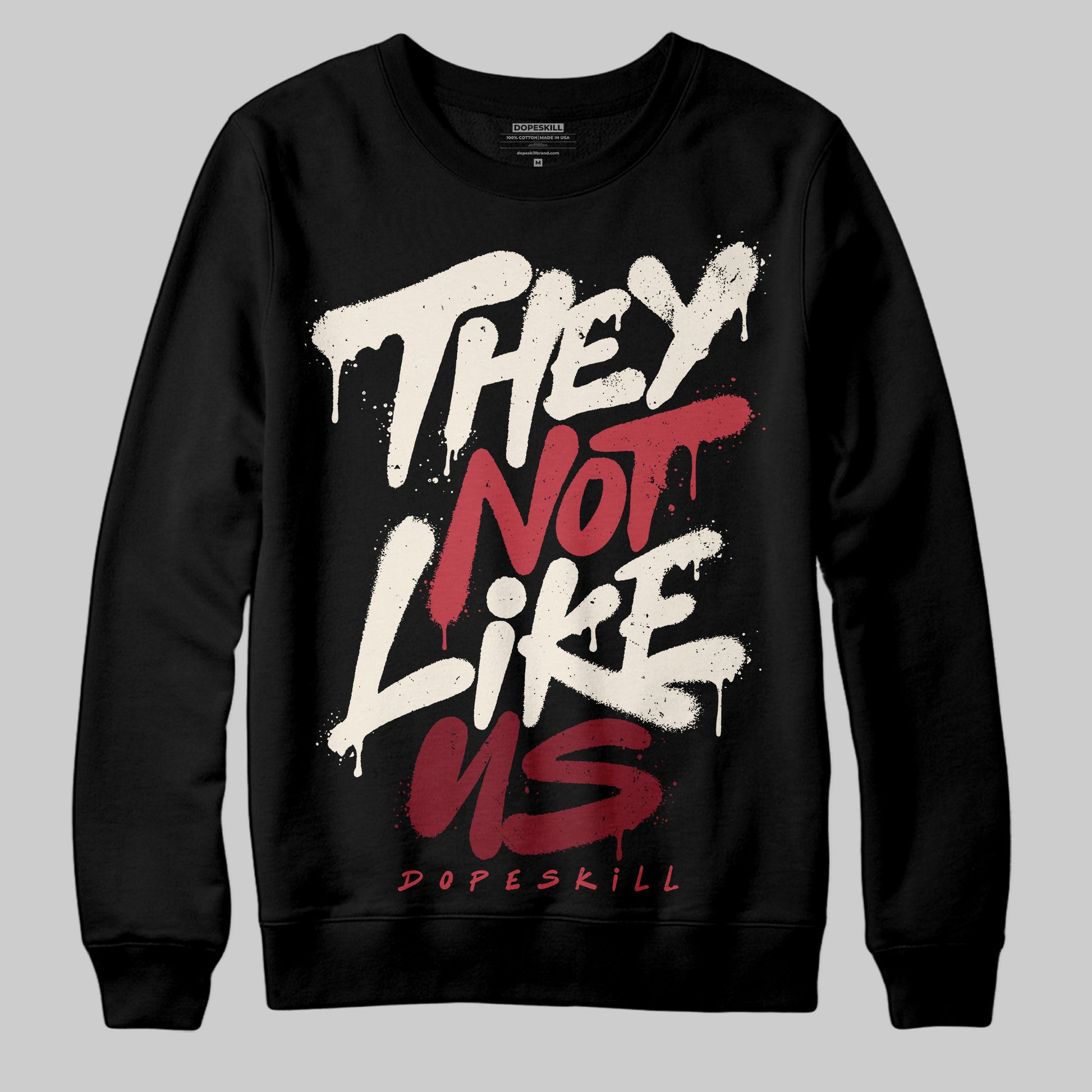 Jordan 4 “Sierra Red" DopeSkill Sweatshirt They Not Like Us Graphic Streetwear - Black