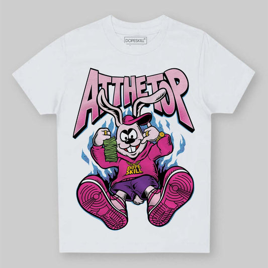 Pink Sneakers DopeSkill Toddler Kids T-shirt At The Top Graphic Streetwear - White