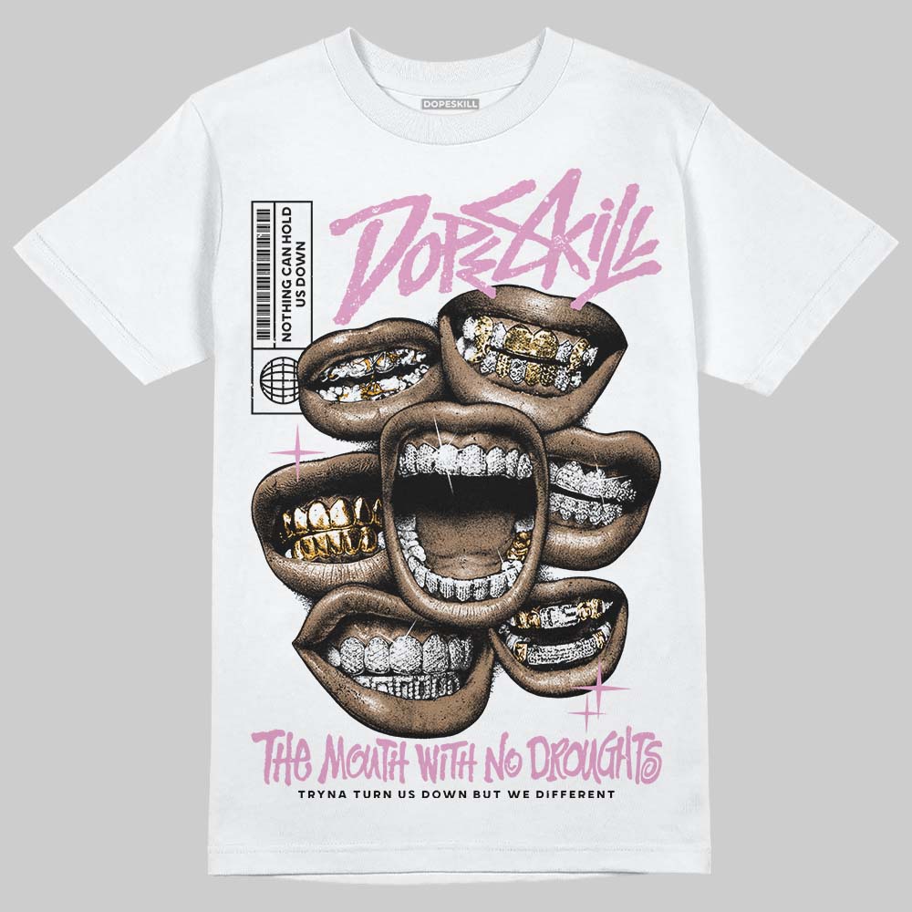 Jordan 4 WMNS “Orchid” DopeSkill T-Shirt The Mouth With No Droughts Graphic Streetwear - White