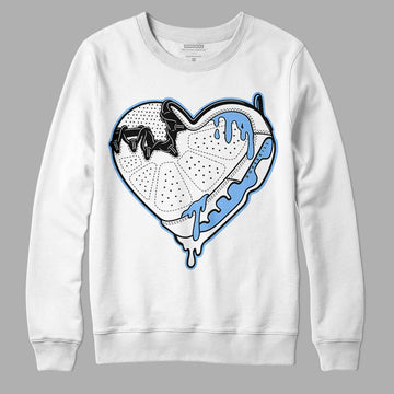 Jordan 9 Powder Blue DopeSkill Sweatshirt Heart Jordan 9 Graphic Streetwear - White 