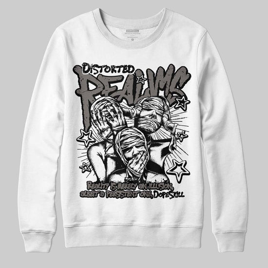 Jordan 4 Retro Cave Stone DopeSkill Sweatshirt Distorted Realms Graphic Streetwear - White