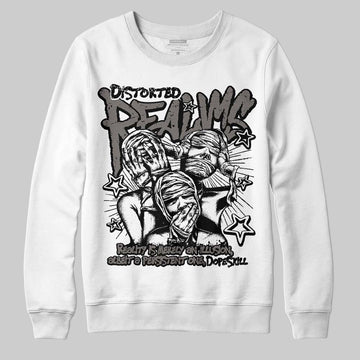 Jordan 4 Retro Cave Stone DopeSkill Sweatshirt Distorted Realms Graphic Streetwear - White